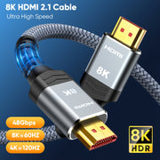 8K HDMI Cable 2.1 48Gbps HDR10 eARC 8K@60Hz 3D Dynamic HDR for TV PS5 Blu-ray