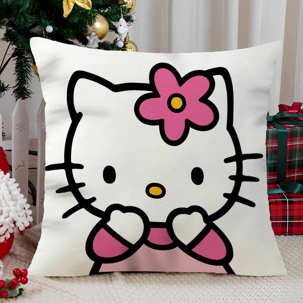 Наволочка для плюшевой подушки Hello Kitty 45,72 см, мягкая короткая шерсть, мультяшный декор