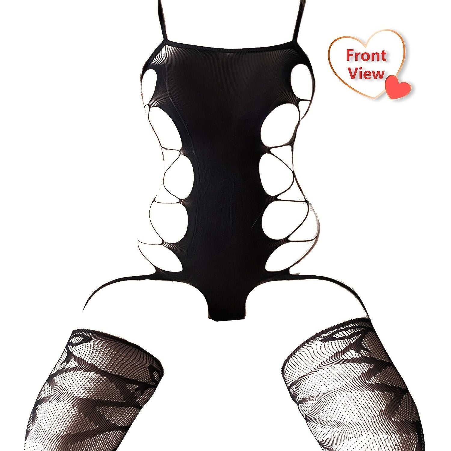 Women's Black Fishnet Bodystocking for Seductive Lingerie