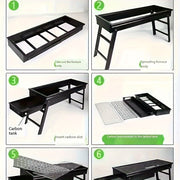 Portable Folding Charcoal BBQ Grill Iron Black for Camping Picnics Backyard