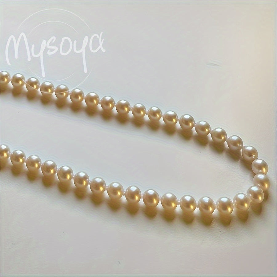 Freshwater Pearl Necklace for Women 5-6mm White Handmade Vintage OT Clasp