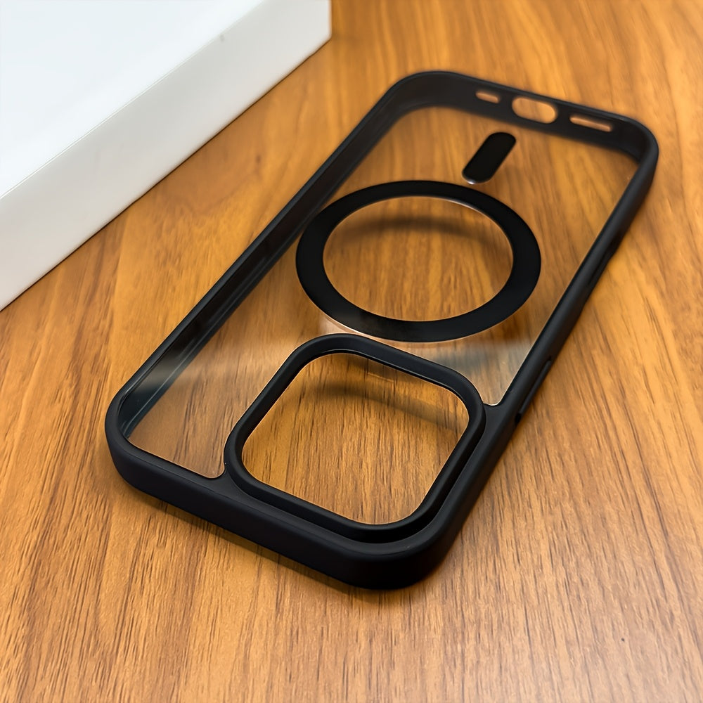 Acrylic Transparent Magnetic Phone Case for iPhone with Wireless Charging and Lens Protection
