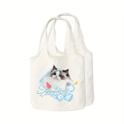 Personalized Canvas Tote Bags Set with Custom Photos for Daily Use and Outdoor Activities
