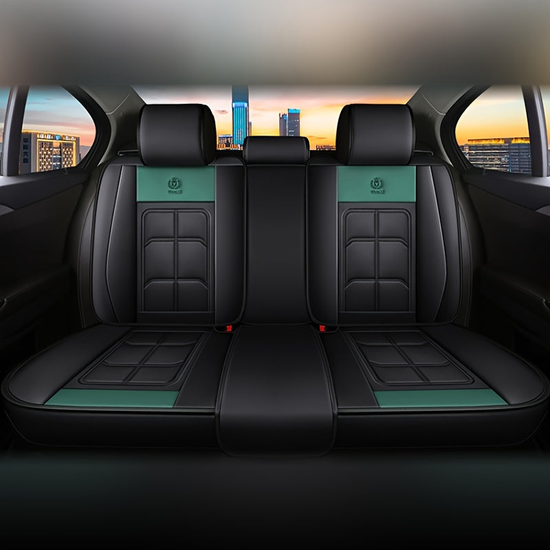 PU Leather Car Seat Covers with Red Accents for Sedans and SUVs Durable Comfortable Interior Accessory