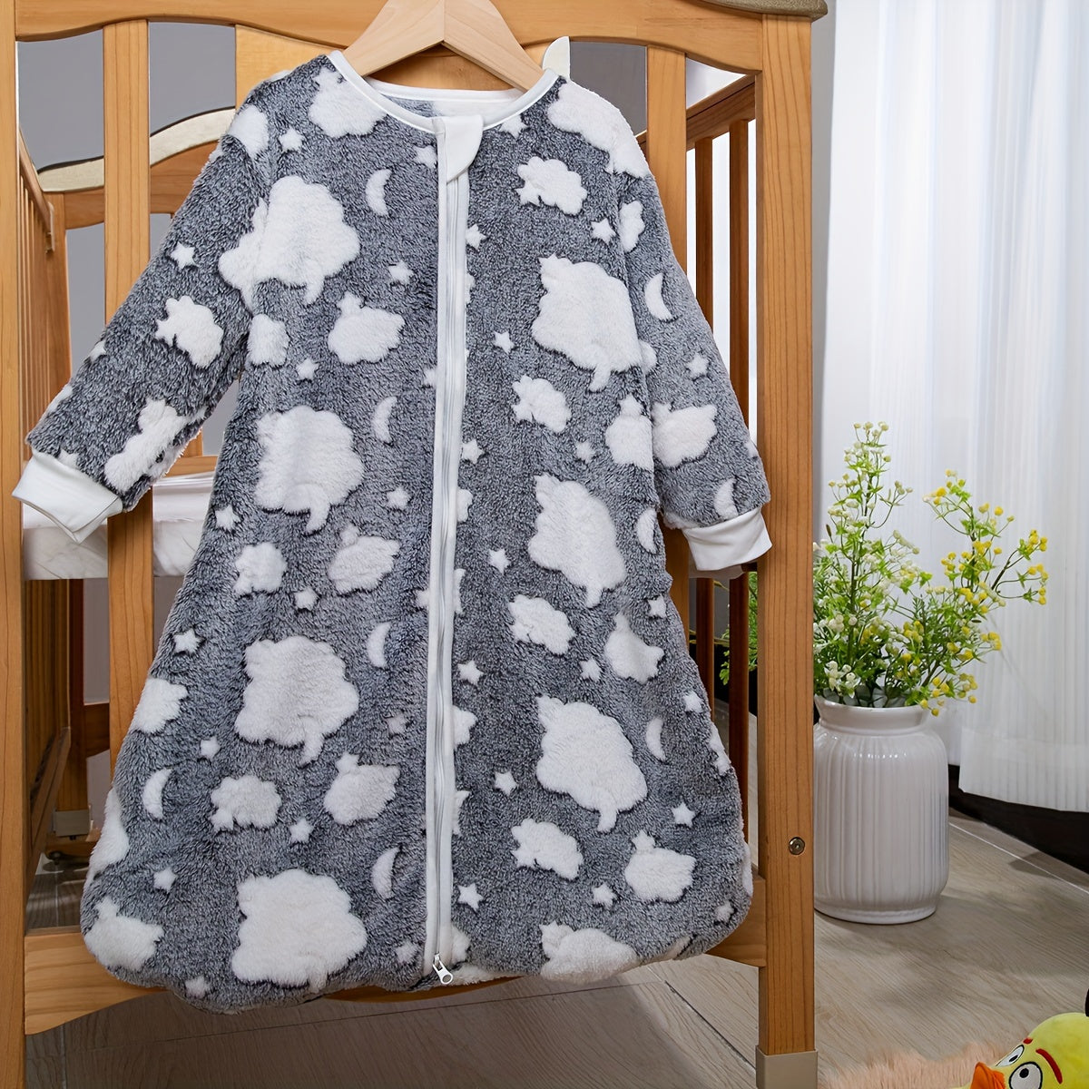 Winter Sleeping Bag Plush Blue Star Design for Kids and Adults