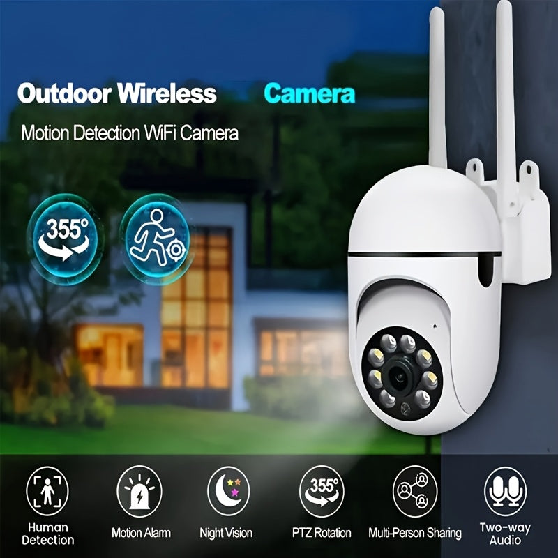 1080p Full HD Wireless Indoor Outdoor Security Camera with Color Night Vision Pan Tilt Zoom Bidirectional Audio Pet Tracking