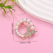 Set of 6 Alloy Pearl Rhinestone Brooches for Formal and Evening Wear