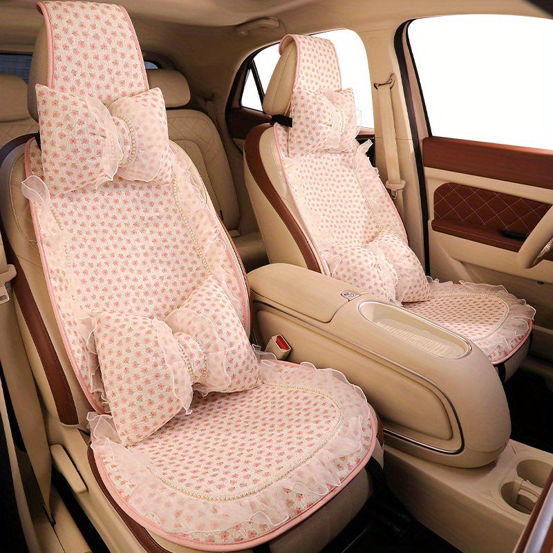 Women's Floral Car Seat Covers Breathable Polyester Universal Fit All-Season