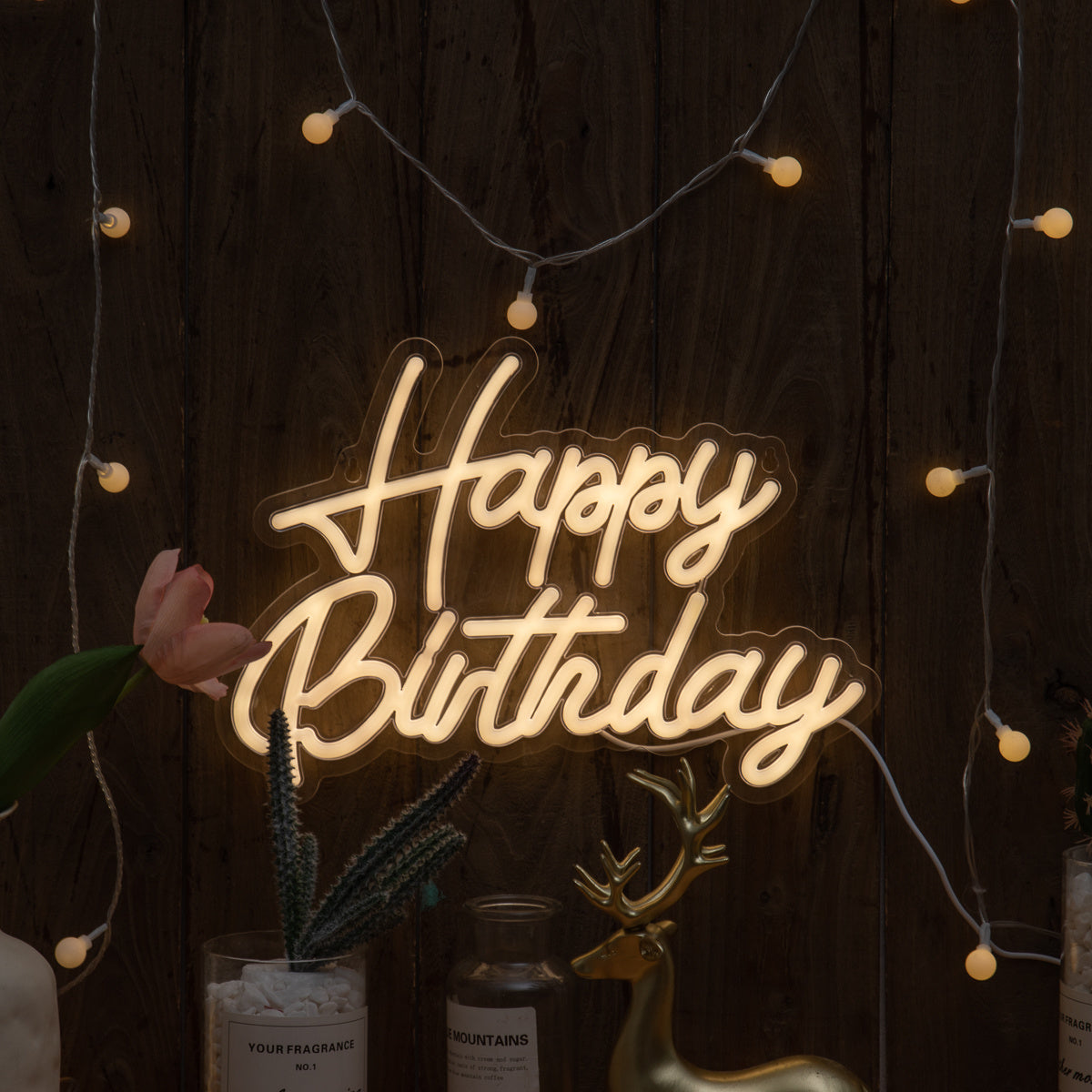 Neon Sign USB-Powered Wall Light for Birthday Party Decor