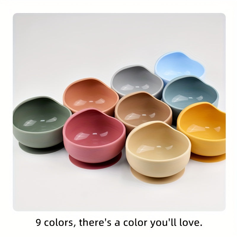 Baby Silicone Feeding Bowl with Suction Cup Heat-Resistant BPA-Free Toddler Tableware