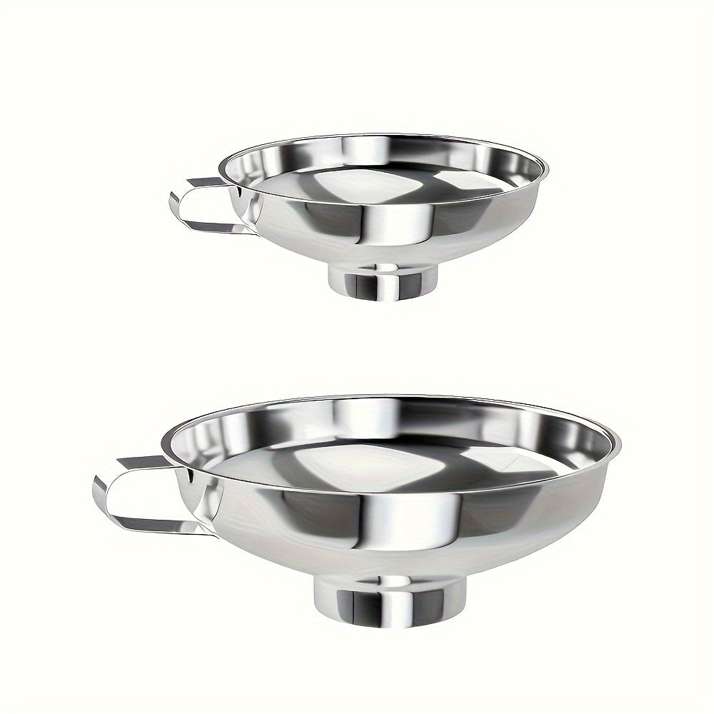 2-Piece Stainless Steel Funnel Set for Mason Jars Wide & Regular Mouth Canning Preserving