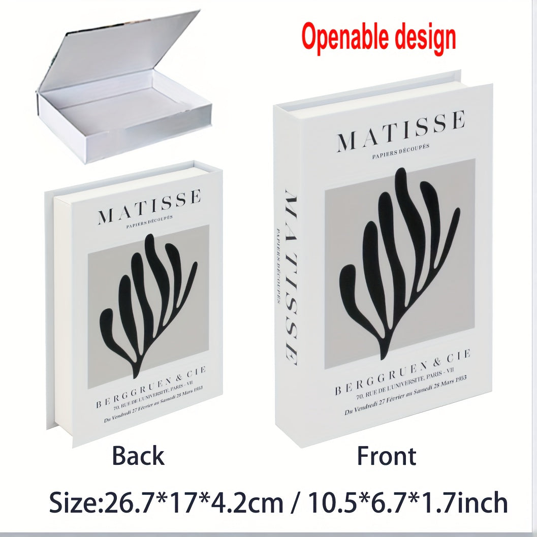 Nordic-Inspired Faux Book Decor Rectangular Flip Cover Home Accent Piece