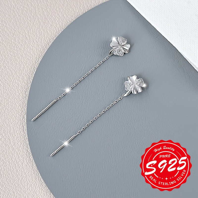 Ayollar uchun S925 sterling kumushdan tayyorlangan chiroyli va ko'p funksiyali to'rt yaproqli gullar bilaguzuklari. Ushbu nafis va oddiy bilaguzuklar har qanday tadbir uchun mukammal bo'lib, gippoallergenikdir, og'irligi esa faqat 1.81g.