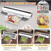 Uy va tashqarida sayohat qilish uchun qayta to'ldiriladigan simsiz vakuum yopishtiruvchi, avtomatik chiqarish, ho'l/quruq foydalanish, 10 ta vakuum paketlari, 1500mAh batareyali. Oziq-ovqatni saqlash va sayohat uchun ideal.