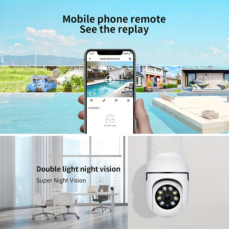 Wireless Security Camera 2MP HD WiFi IP Camera with Motion Detection Night Vision PTZ Two-Way Audio