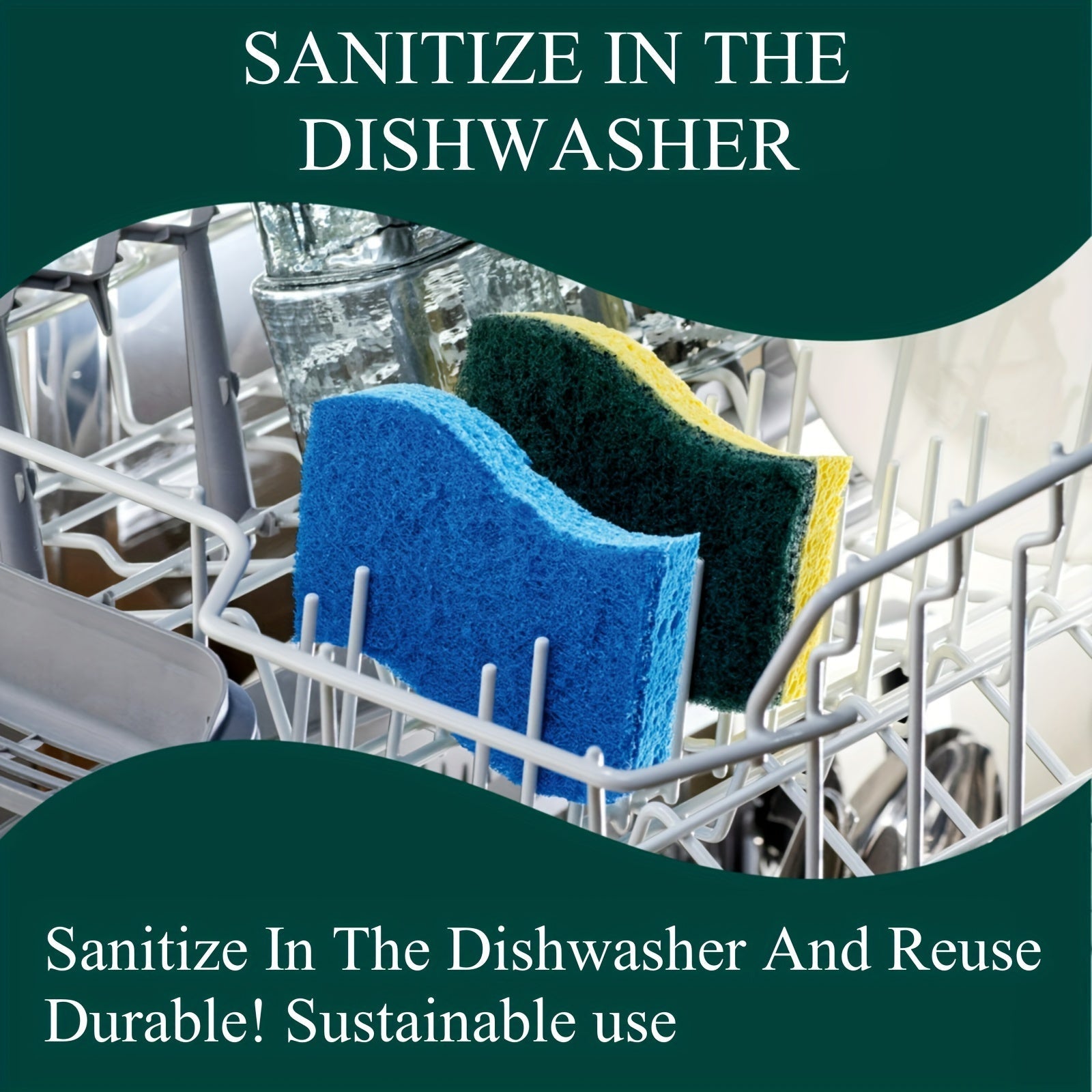 Tovoq va tozalash uchun 4, 6 yoki 12 ta Multipack Scrubbing Sponges, ikki tomonlama, chizilmasiz