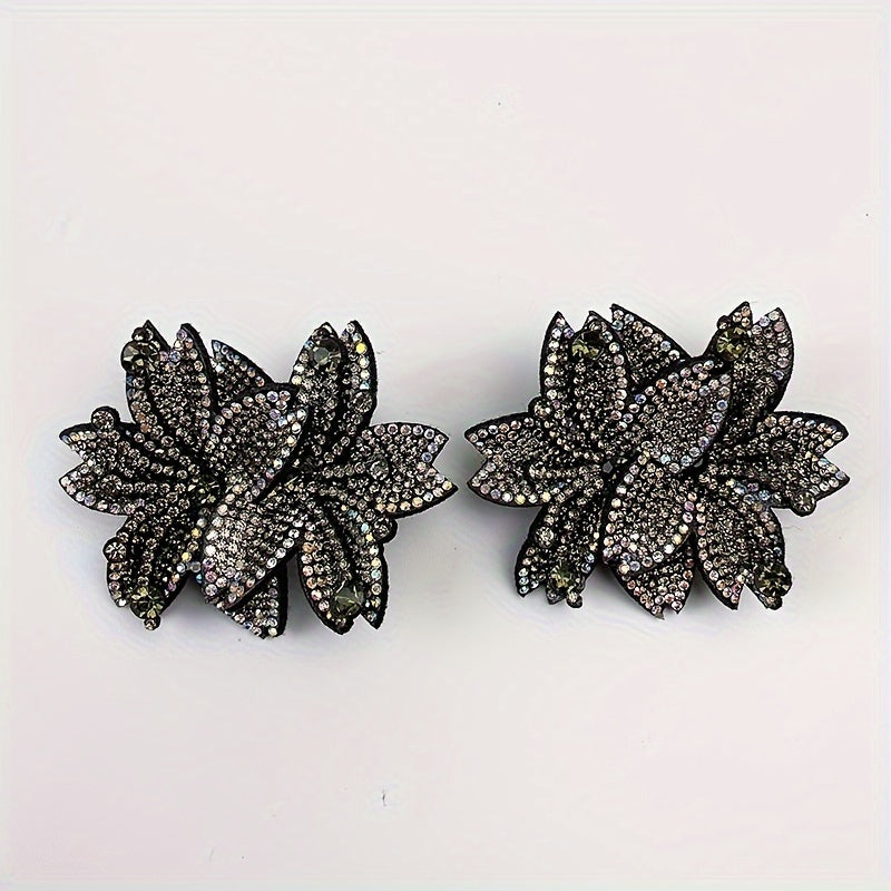 Women's Rhinestone Shoe Flowers 2pcs Detachable Buckles Dress Accessories