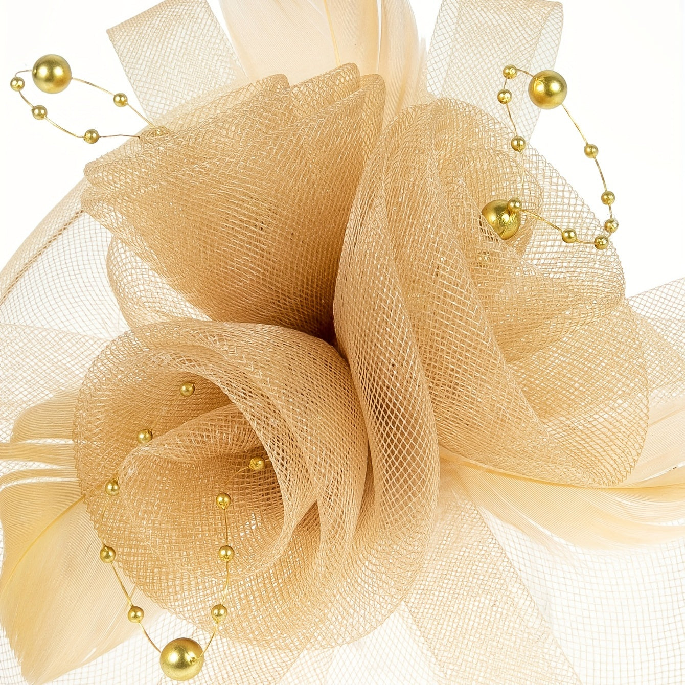 Women's Mesh Flower Faux Feather Fascinator for Tea Party Wedding Derby Hat