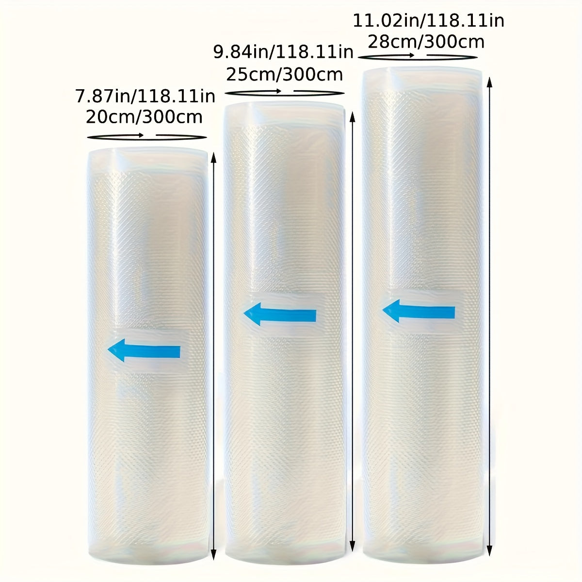 3 dona vakuum yopish sumkasi sous vide pishirish uchun muzlatgichda saqlash uchun katta miqdordagi oziq-ovqatni saqlash