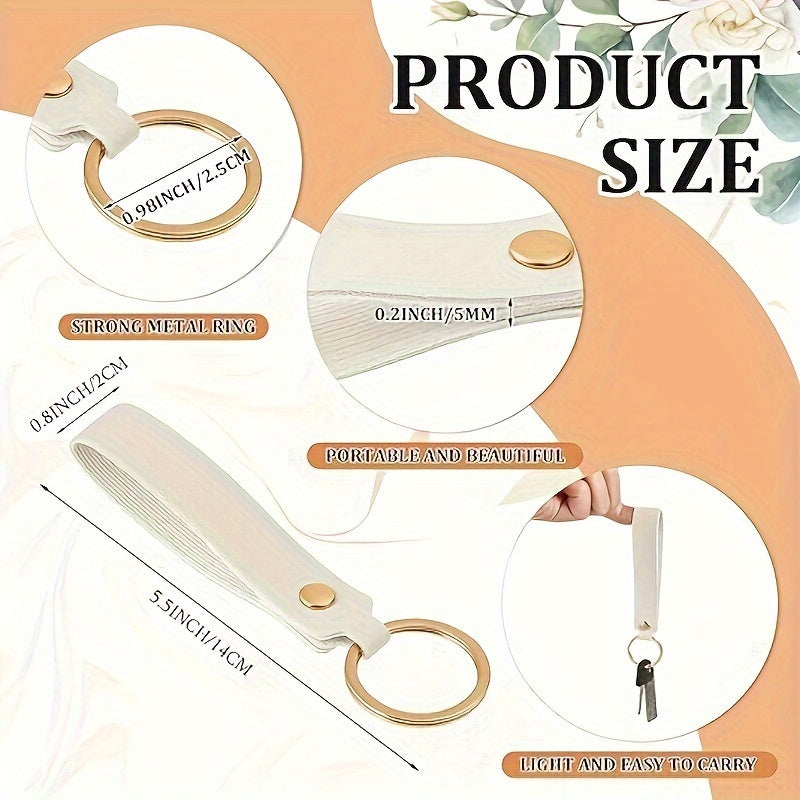 Set of 50 Leather Keychains for Personalization DIY Crafting Kit for Women