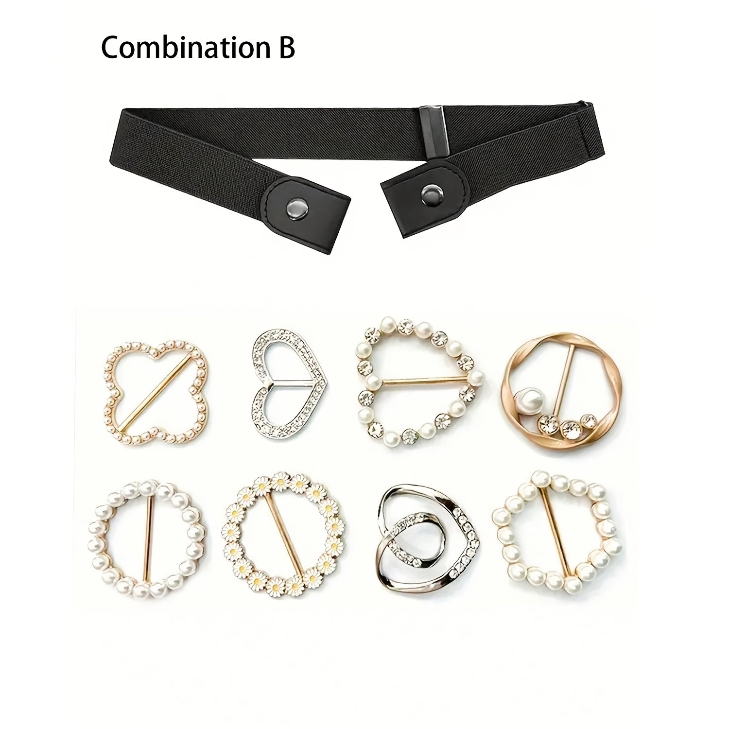 Elegant Alloy Heart-Shaped Brooch Pin with Faux Pearl and Rhinestones for Women