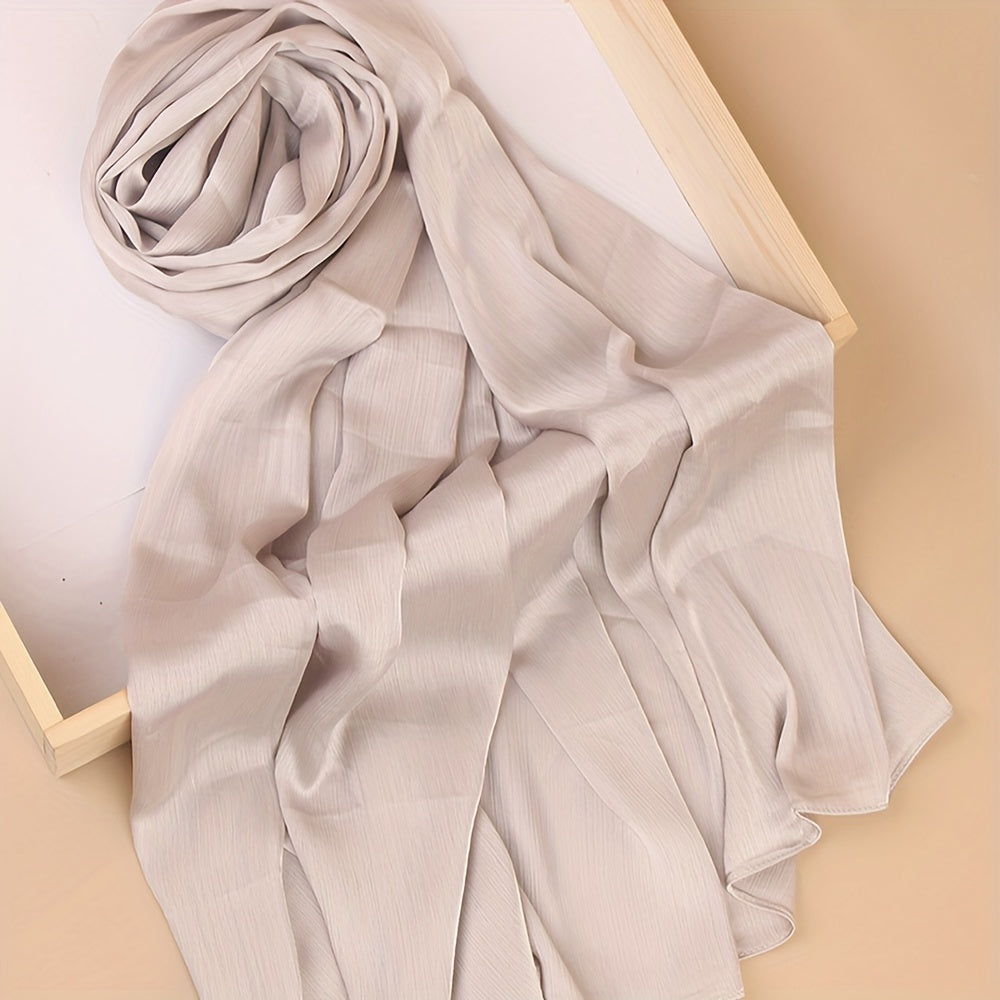 Pañuelo de cabeza clásico plisado de color sólido para uso casual, viaje y actividades al aire libre