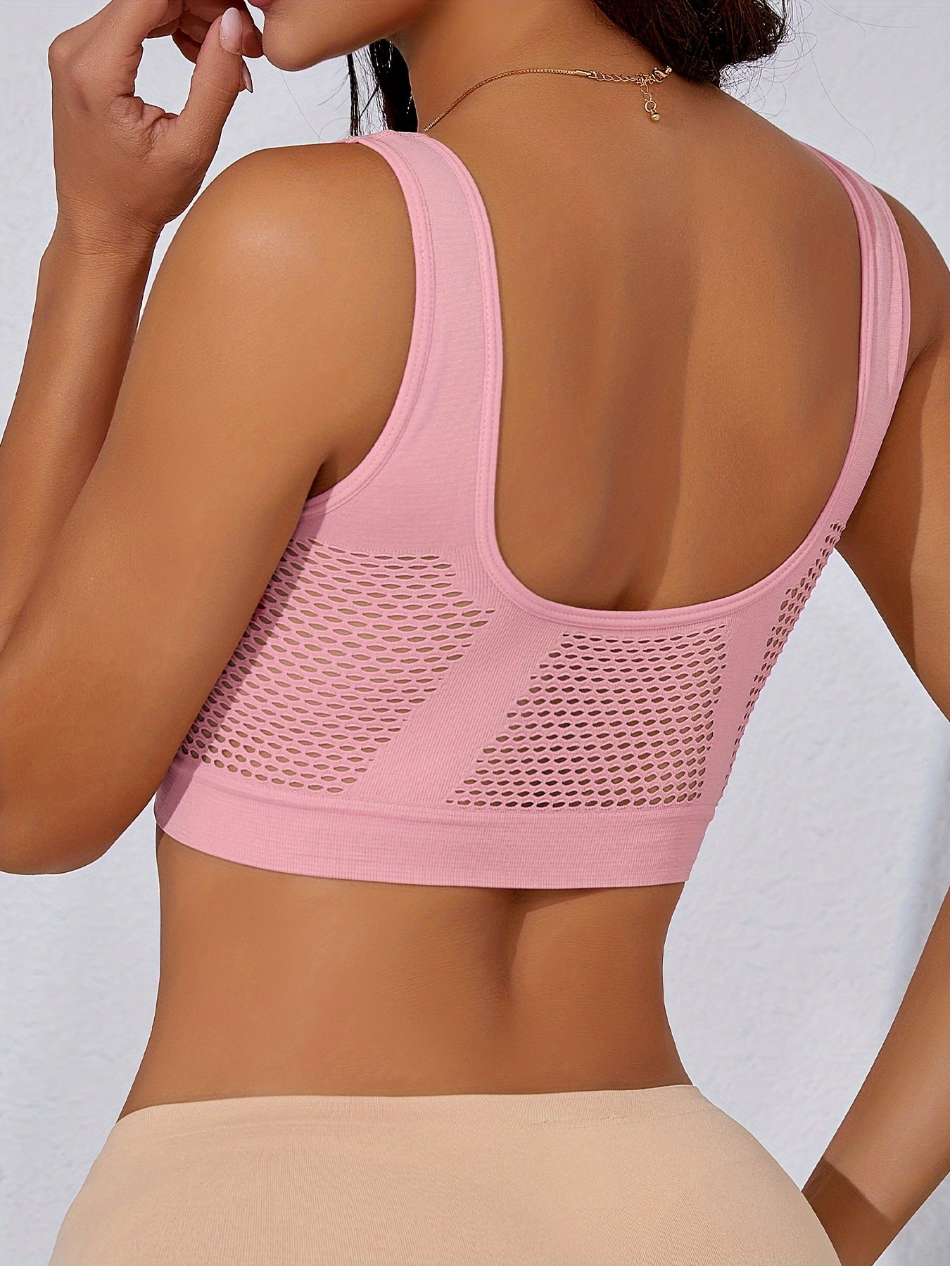 Women’s High-Support Sports Bras for Running and Yoga Breathable No-Wire Hollow-Out Design