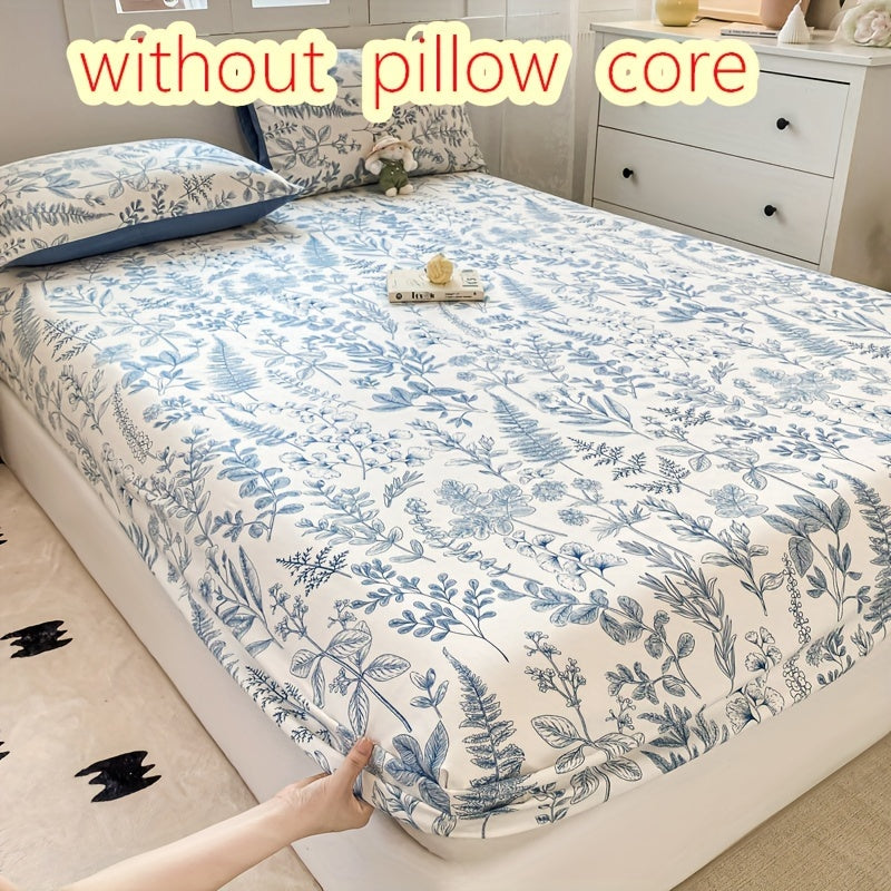 Fitted Sheet Set with Pillowcases Hypoallergenic Machine Washable Polyester Deep Pocket