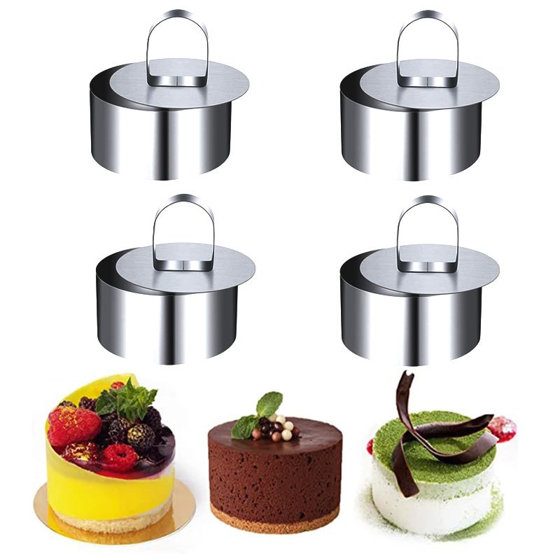 Round Cake Mold Set Stainless Steel 8cm Diameter for Mousse Cakes 2 4 or 8 Pieces