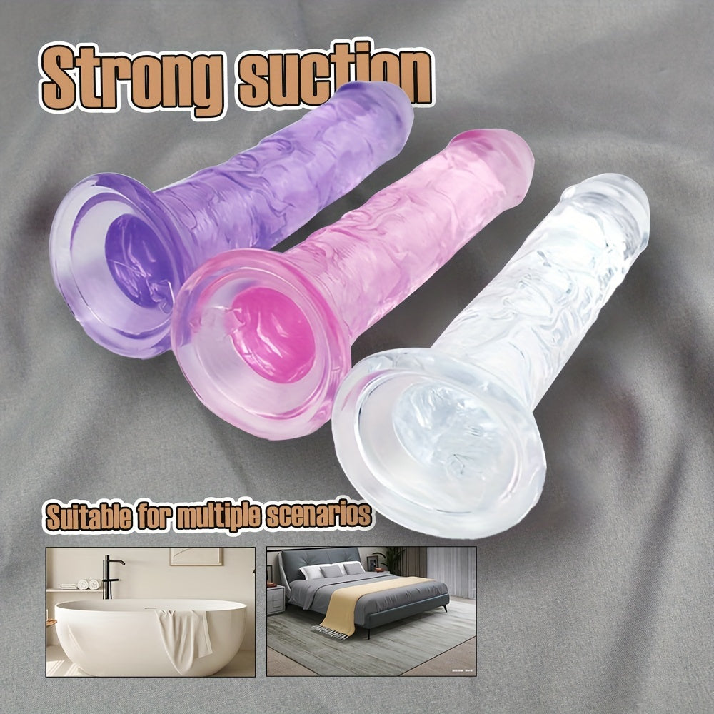 Large Clear Jelly Male Sex Toy with Suction Cup, Realistic Dildo