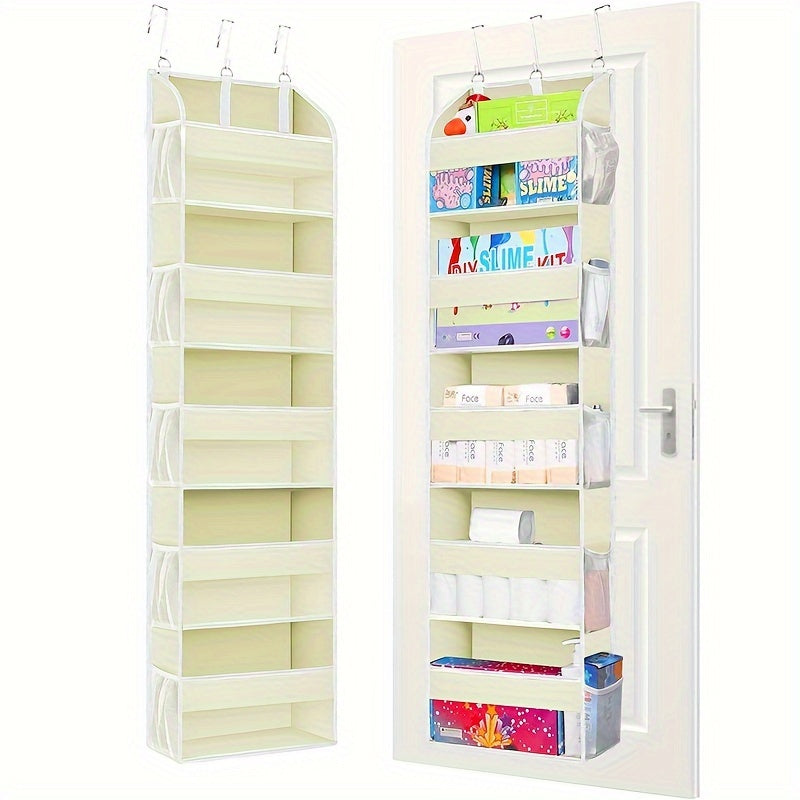 Door Hanging Storage Organizer with 5 Pockets and Mesh Bags for Bedroom Shoes Diapers