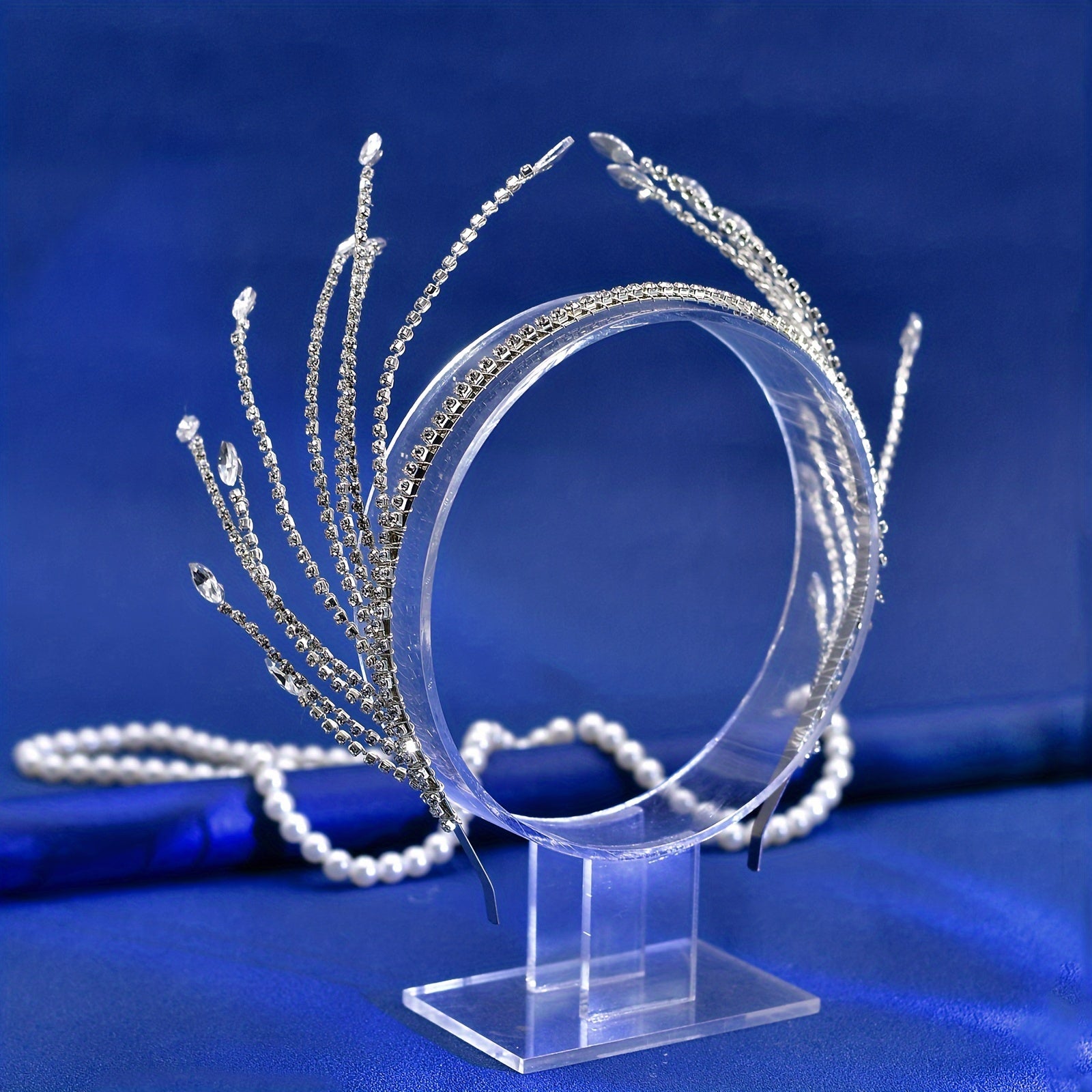 Toʻylar va maxsus tadbirlar uchun rhinestone toʻy tiara soch aksessuari