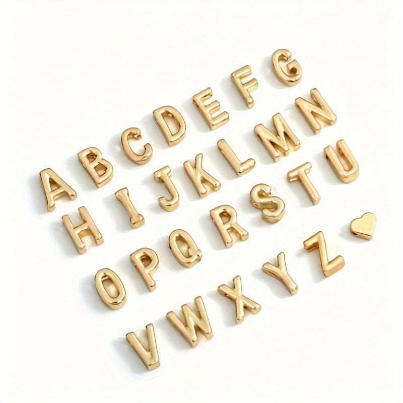 Retro Alloy Letter Necklace and Bracelet Set Vintage Simple Jewelry for Daily and Gift Giving