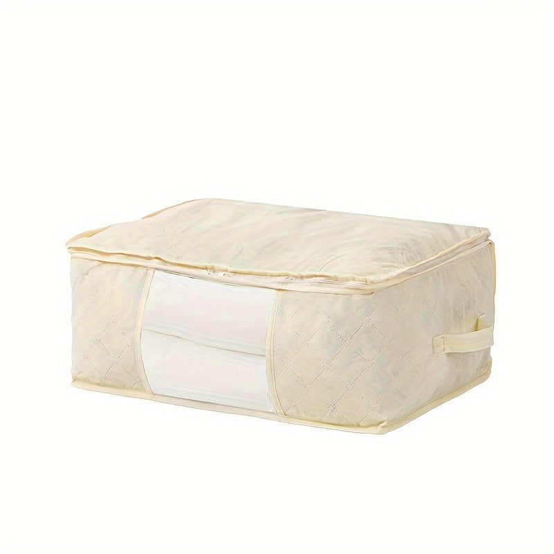 Fabric Storage Bins with Clear Windows Stackable Closet Organizers Dustproof Foldable for Clothing and Apparel