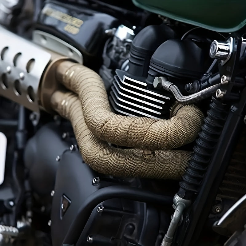 High-Temperature Exhaust Wrap Fiberglass Heat Insulation Tape 2m Brown