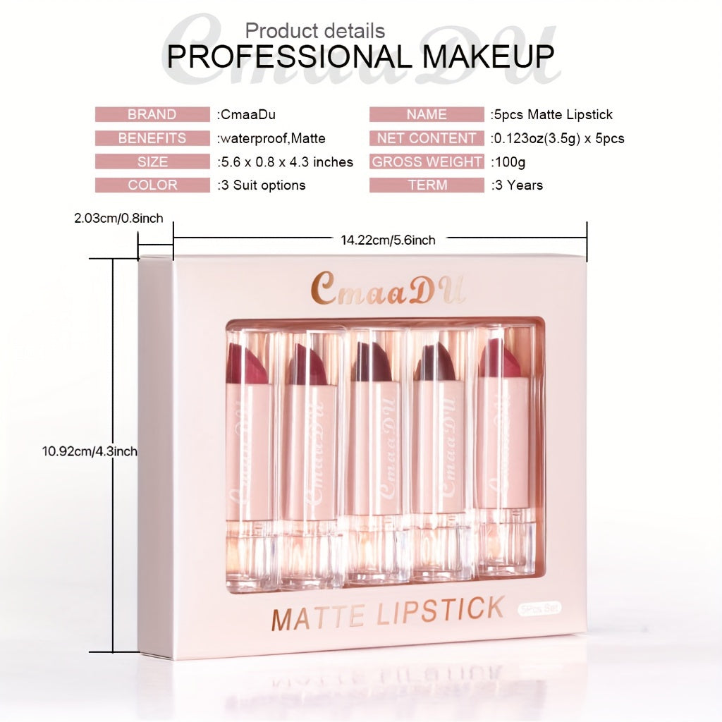 Set de lápiz labial para mujer a prueba de agua, con acabado en terciopelo mate y delineadores de labios