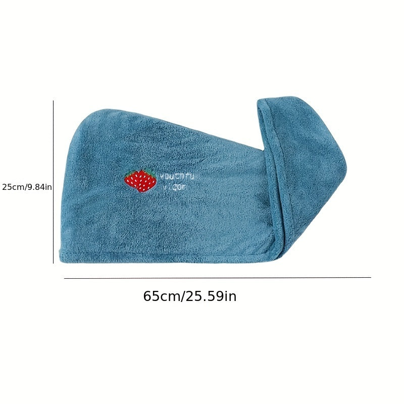 Soft Coral Fleece Hair Towel Wrap Quick Dry Thick Material Cute Cartoon Double Layer Embroidered Shower Cap