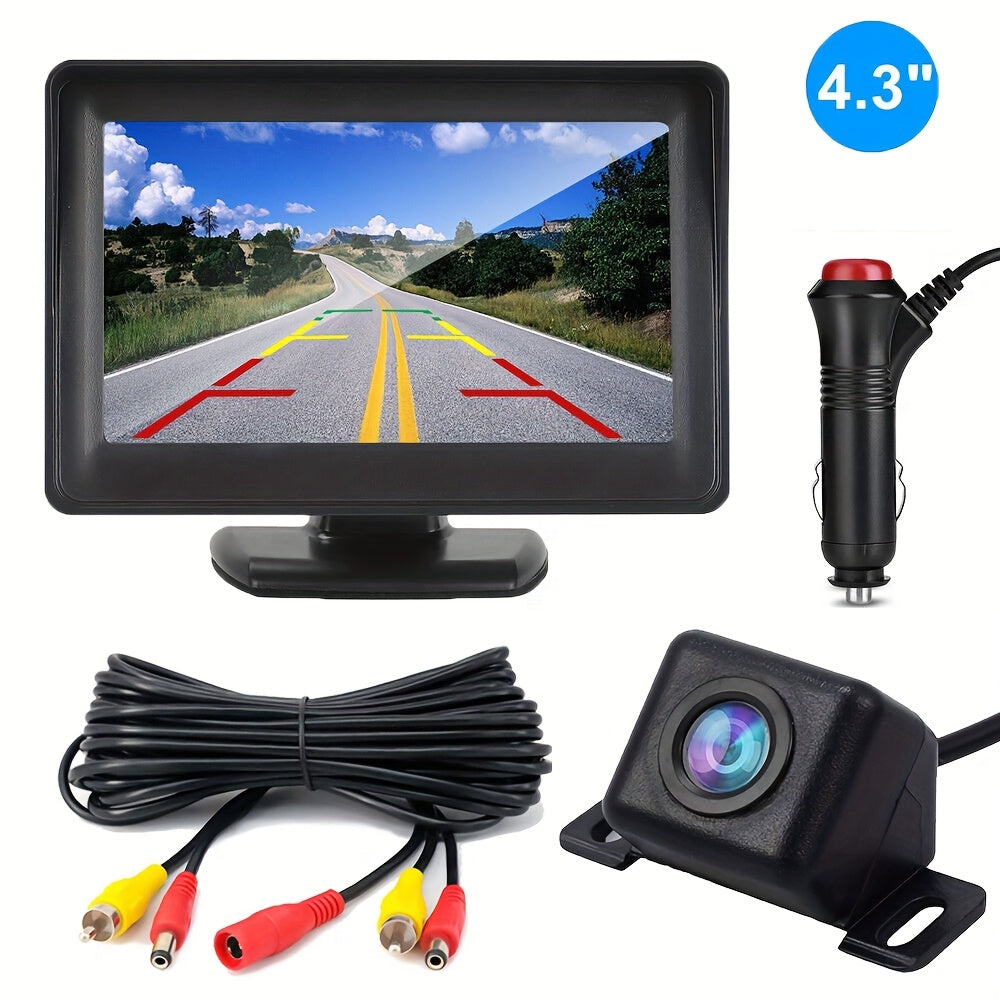 Avtomobil orqa kamera tizimi 4.3 dyuymli LCD HD kechqurun ko‘rish keng burchak