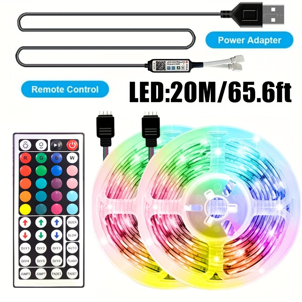 Wireless RGB LED Strip Lights with Infrared Remote Control for Living Room Decoration