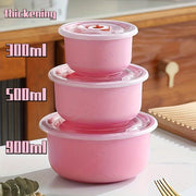 3-Piece Wheat Straw Plastic Food Storage Bowls Microwave Safe for Kitchen Camping and Picnic