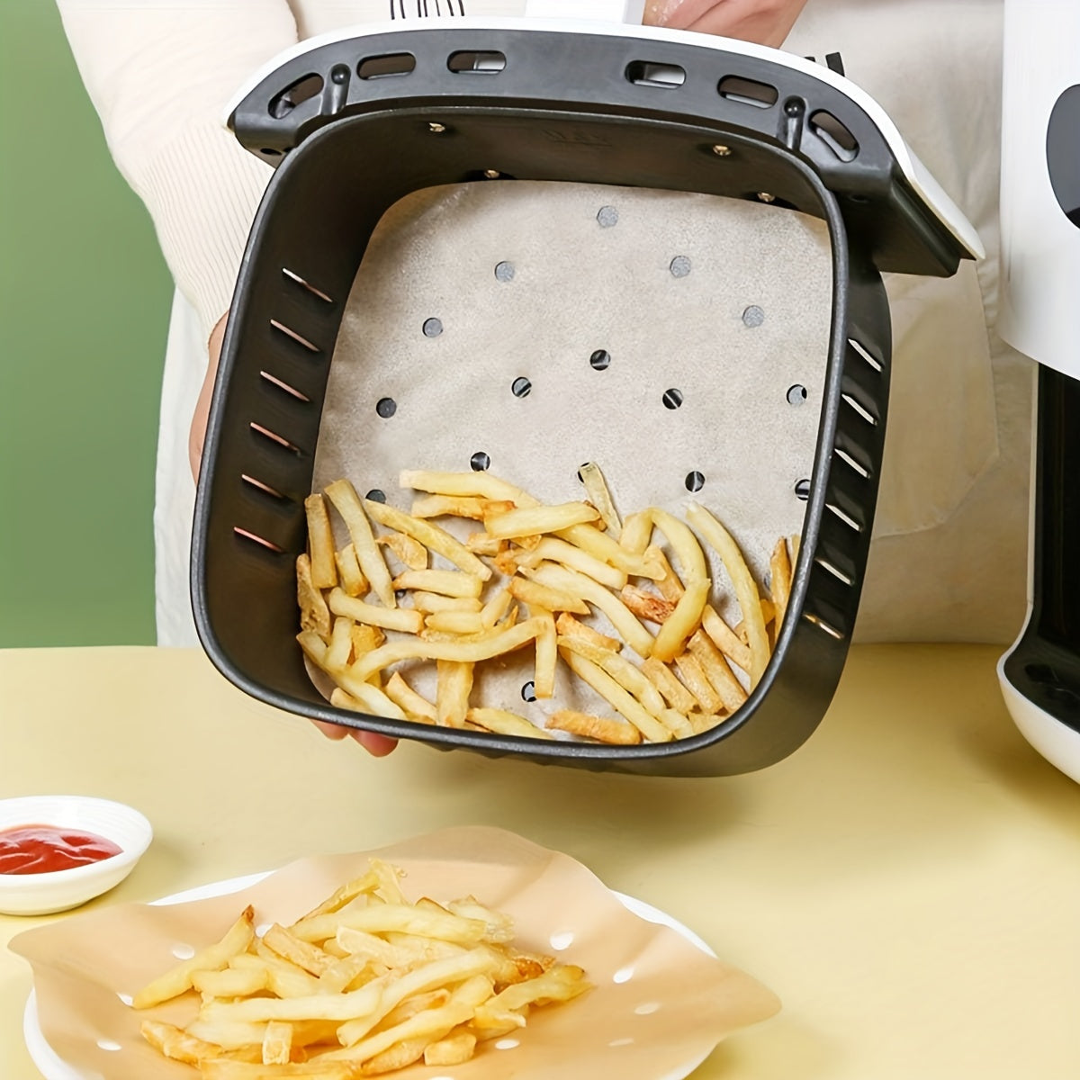 Disposable Air Fryer Liners Pack of 50 or 100, 16.99cm and 19.0cm Sizes