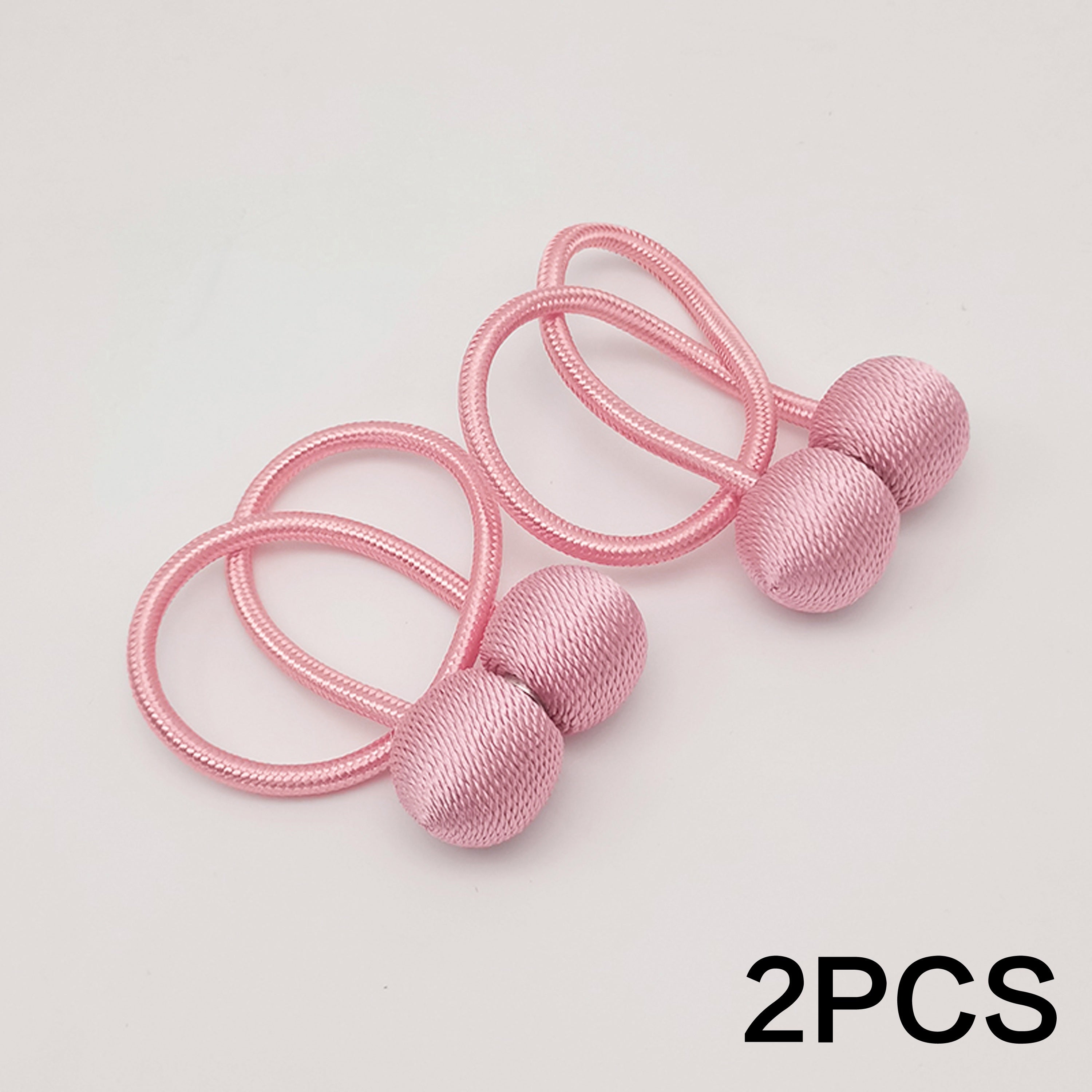 Set of Two Magnetic Curtain Tiebacks Polyester Twisted Rope Easy to Install Durable
