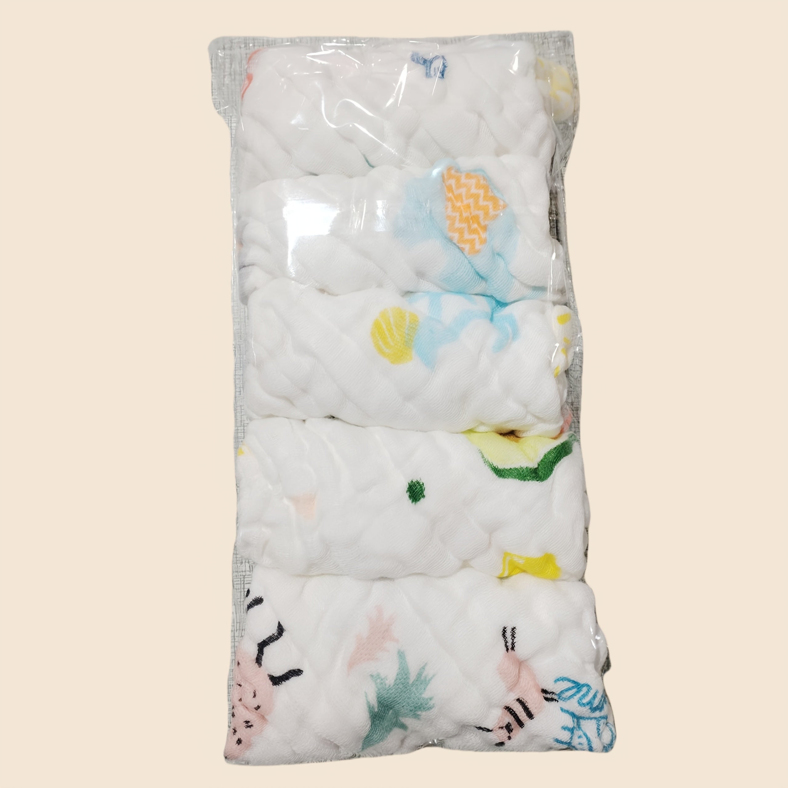 Мягкие и впитывающие детские полотенца, набор из 5 штук с милыми принтованными квадратными полотенцами. Эти полотенца легкие и нежные к коже, идеально подходят для малышей.