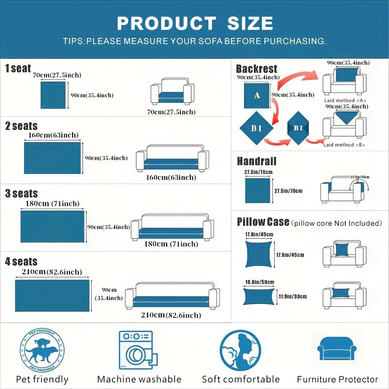 All-Season Velvet Sofa Cushion with Anti-Cat Scratch and Non-Slip Features