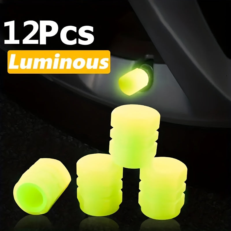 Car Tire Valve Caps Plastic Night Light 4/8/12 Pack for Cars Trucks SUVs Bikes