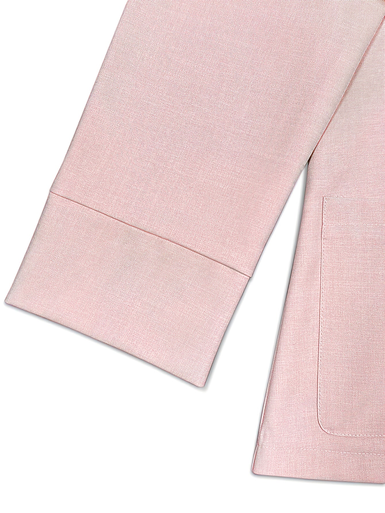 Women's Light Blue Blazer with Pockets Long Sleeve Notched Collar Polyester Spring Summer Office Casual