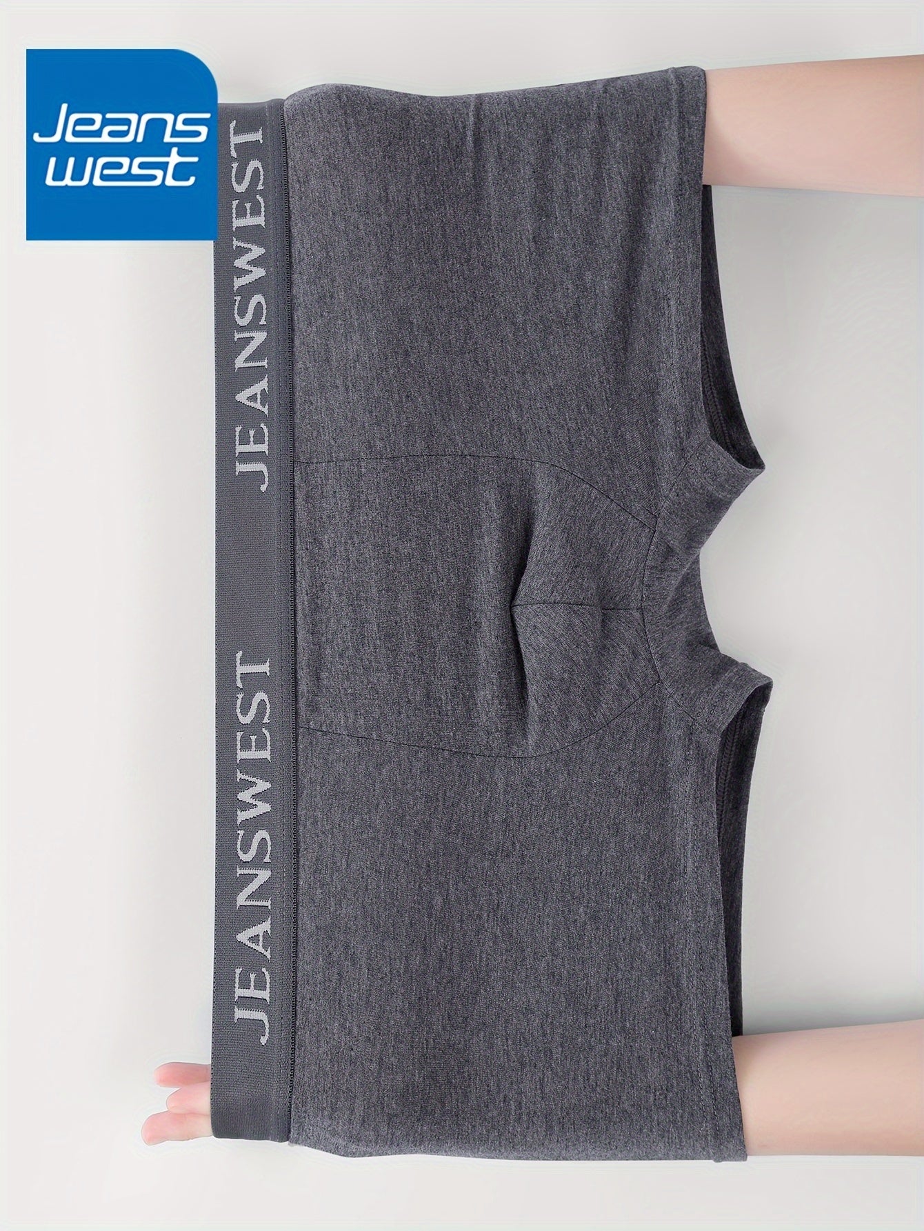 Men's Cotton Boxer Briefs 4-Pack Solid Color Medium Stretch Breathable Underwear