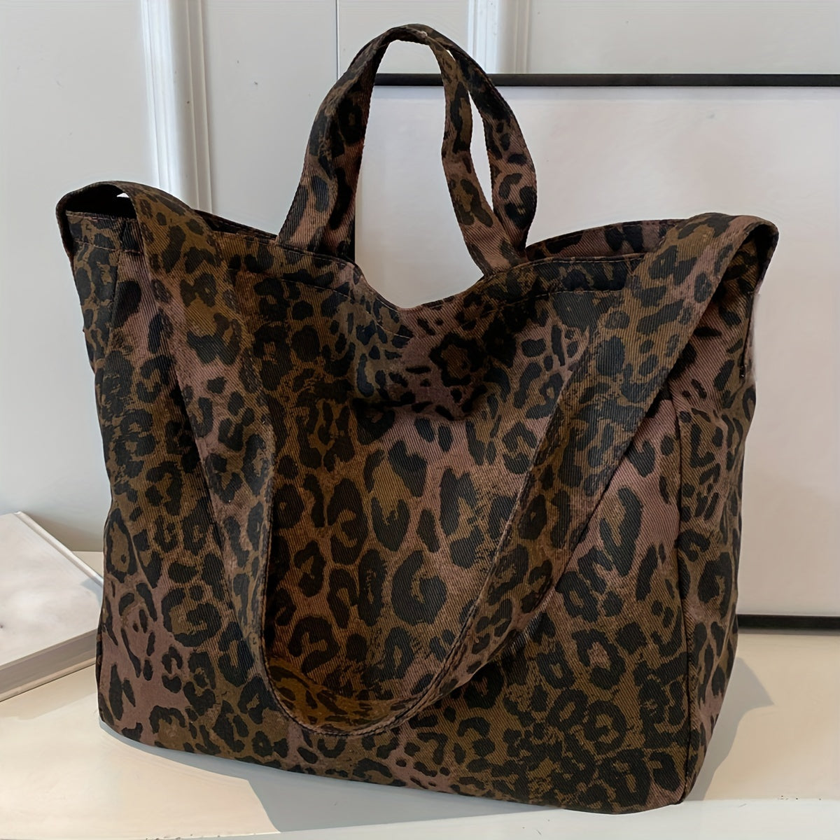 Ayollar uchun Leopard Print Tote Bag – Zamonaviy, Katta sig'imli, Ko'p funksiyali, Zipper yopilishi