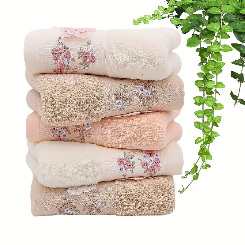 Cotton Embroidered Hand Towels Set Quick-Drying Absorbent for Bathroom