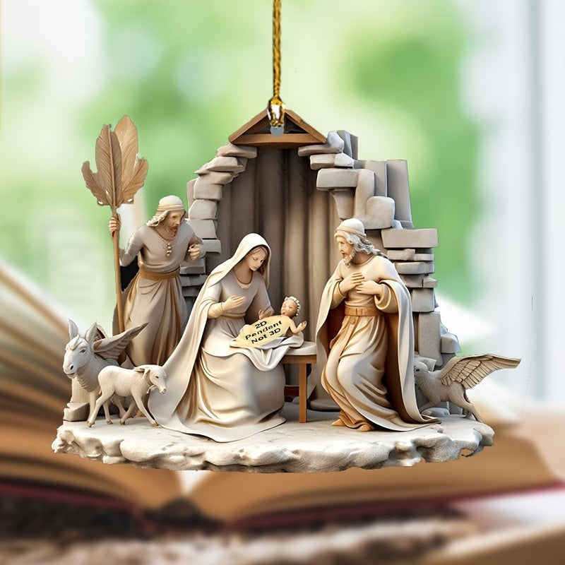 7 Christmas Scenes Wooden Yard Decor, Easy to Install, Family and Holiday Gift